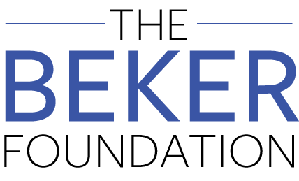 A logo that says the words "The Beker Foundation"